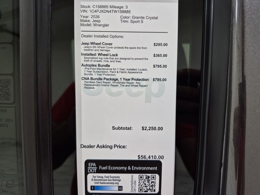 2026 Jeep Wrangler Sport S