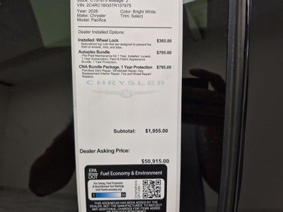 2026 Chrysler Pacifica Select
