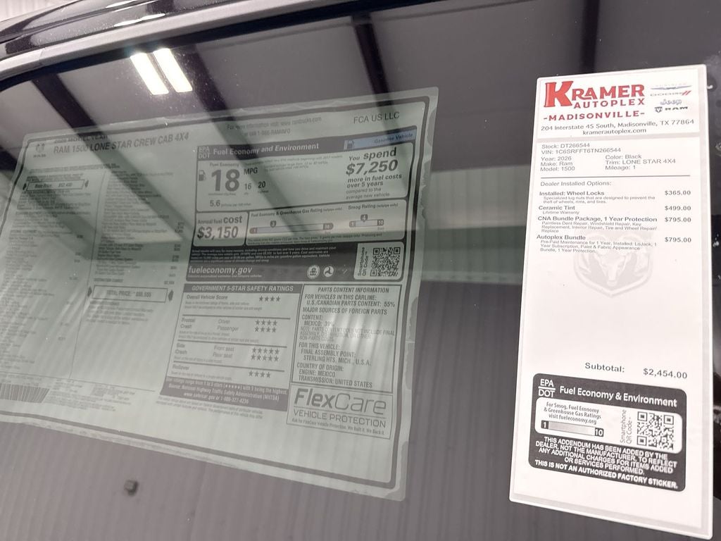 2026 RAM Ram 1500 RAM 1500 LONE STAR CREW CAB 4X4 5'7' BOX