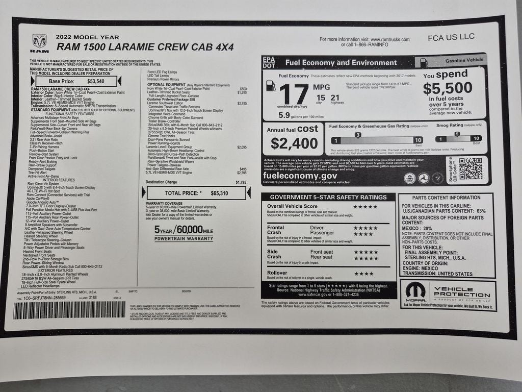 2022 RAM 1500 Laramie