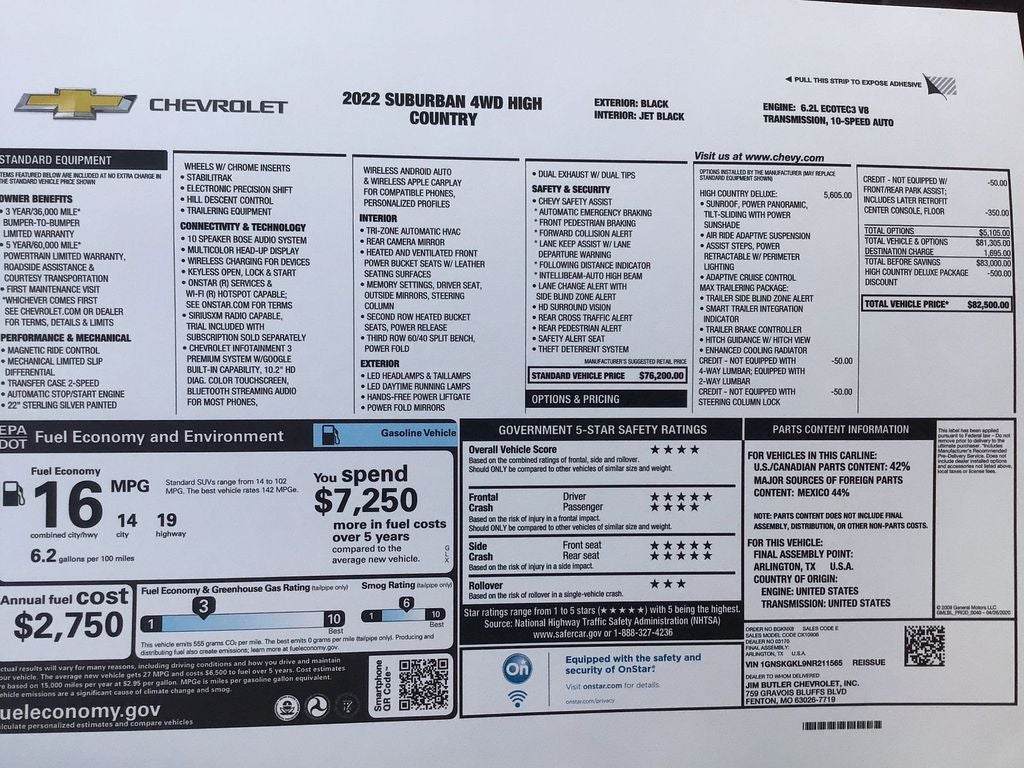 2022 Chevrolet Suburban 4WD High Country