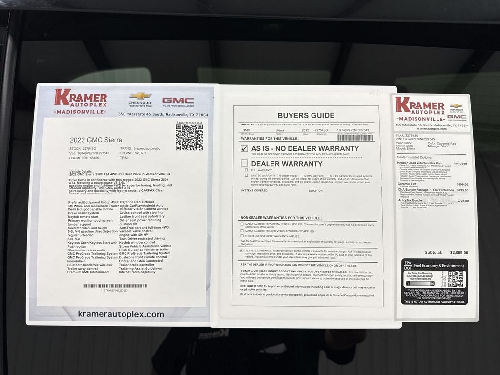 2022 GMC Sierra 2500HD 4WD Crew Cab Standard Bed AT4