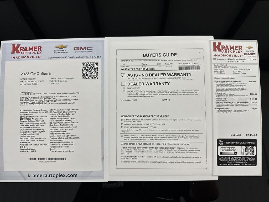 2023 GMC Sierra 1500 4WD Crew Cab Short Box AT4