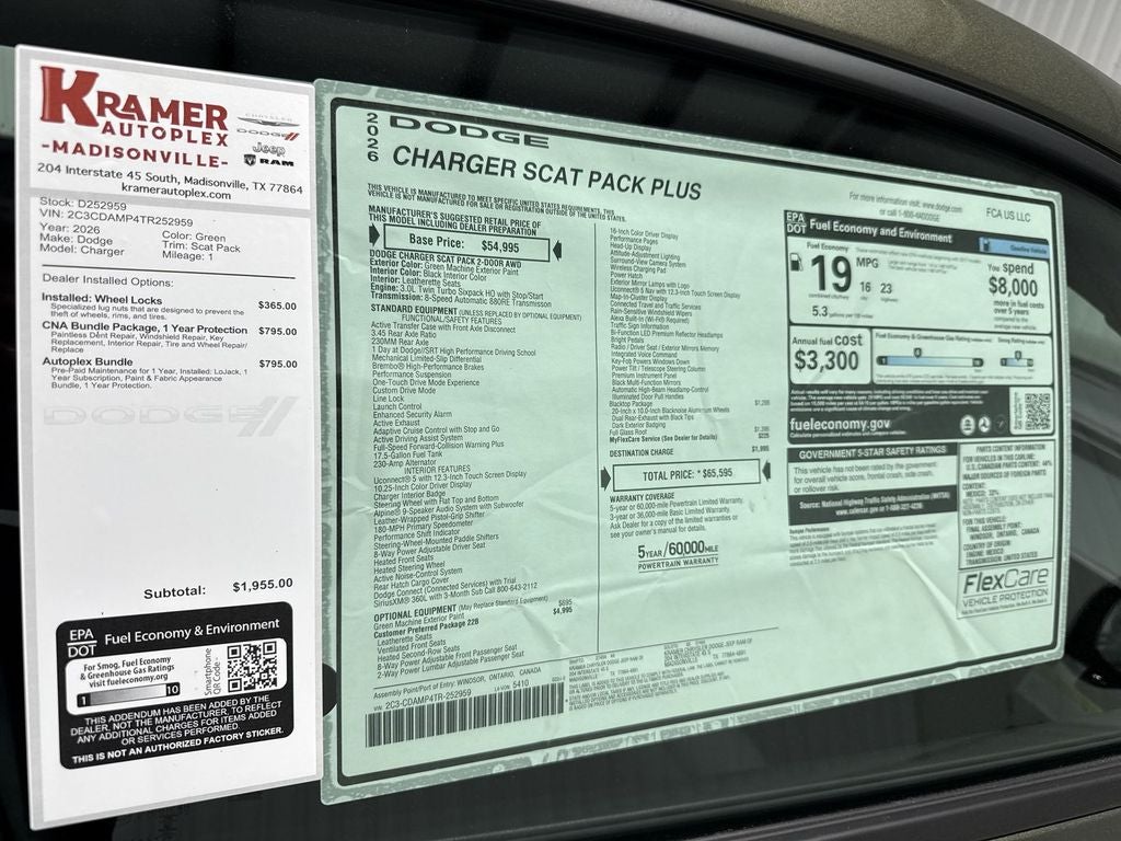 2026 Dodge Charger CHARGER SCAT PACK PLUS 2-DOOR AWD