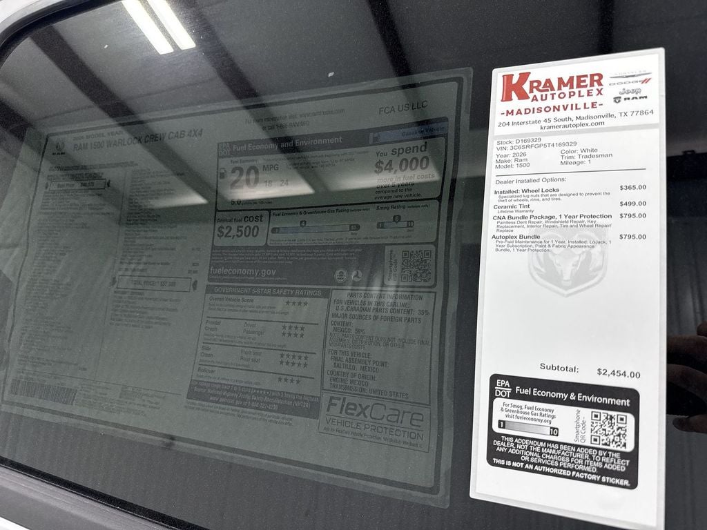 2026 RAM Ram 1500 RAM 1500 WARLOCK CREW CAB 4X4 5'7' BOX