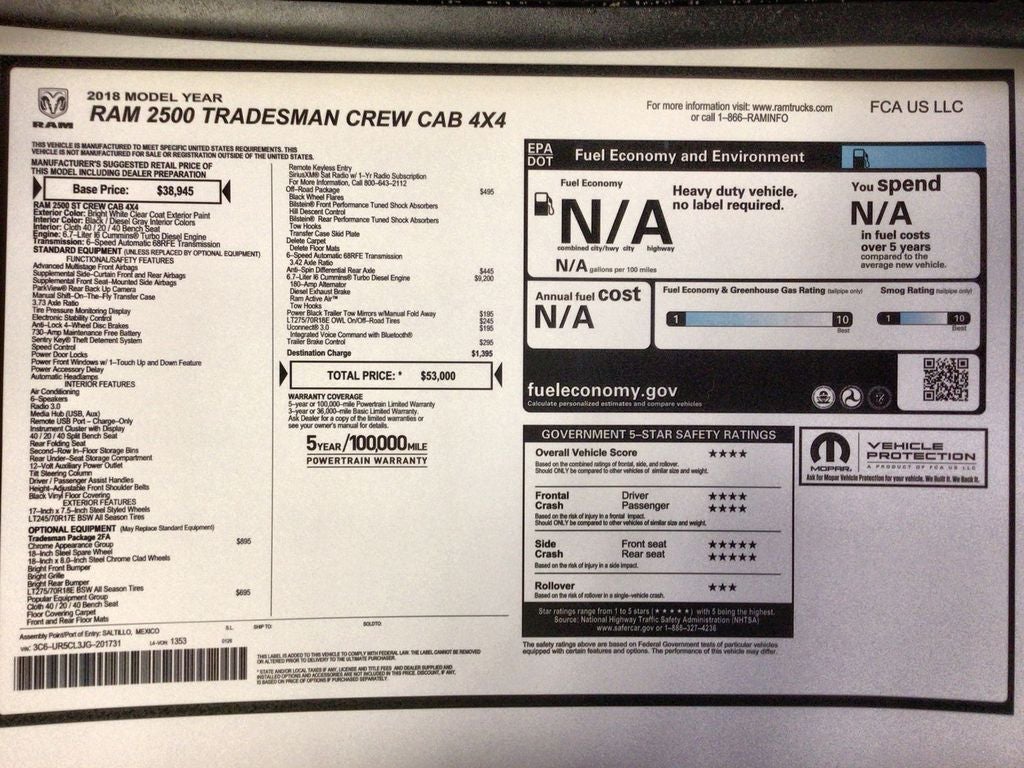 2018 RAM 2500 Tradesman