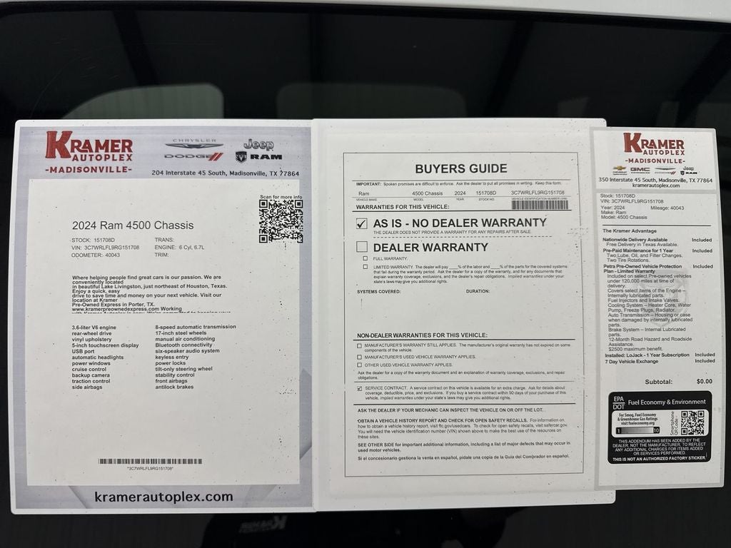 2024 RAM 4500 Chassis Tradesman/SLT/Laramie/Limited