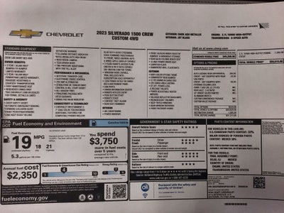 2023 Chevrolet Silverado 1500 4WD Crew Cab Short Bed Custom