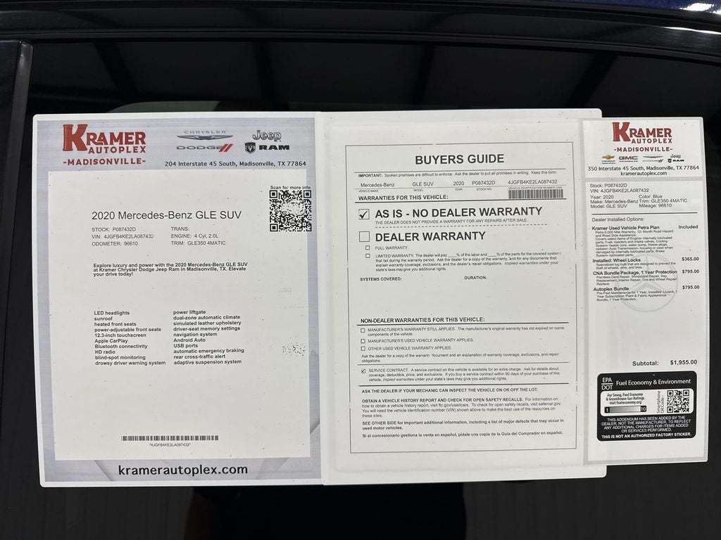 2020 Mercedes-Benz GLE 350 4MATIC®