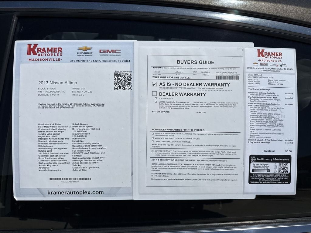 2013 Nissan Altima 2.5 S