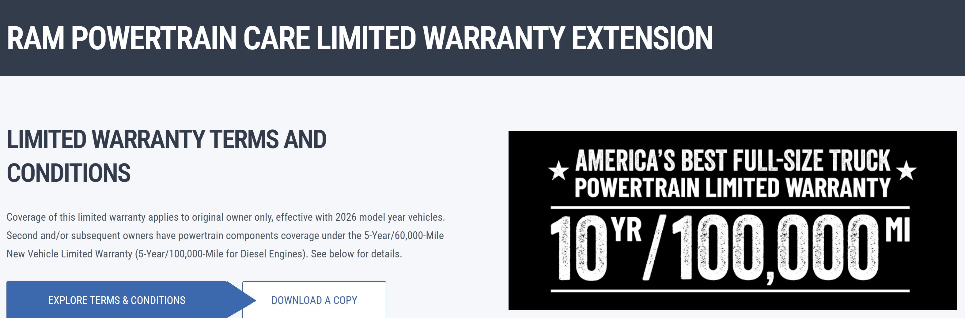 100K warranty terms and conditions