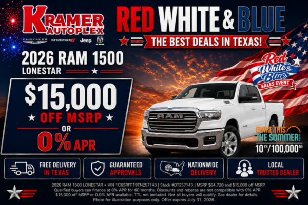 Kramer CDJR Livingston July Incentives