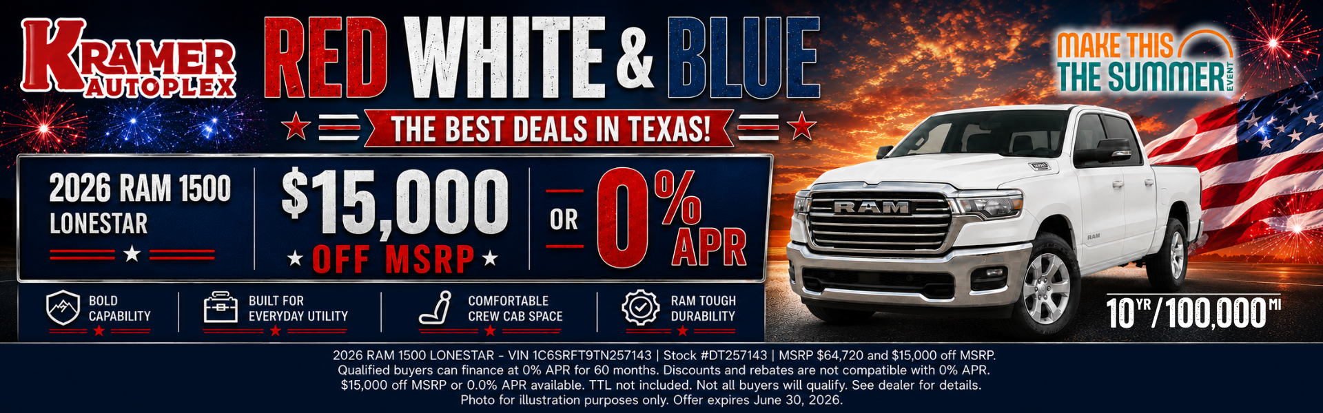 Kramer CDJR Livingston June Incentives