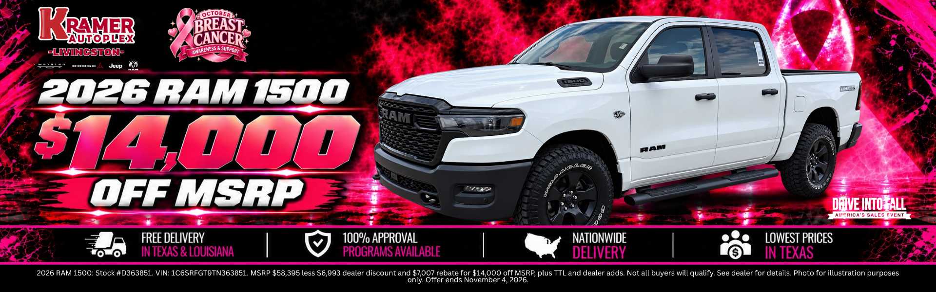 Kramer CDJR Livingston October 2026 Incentives