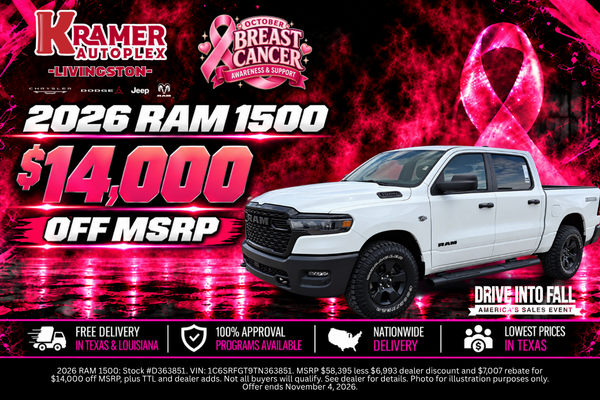 Kramer CDJR Livingston October 2026 Incentives