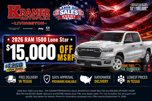 Kramer CDJR Livingston September Incentives