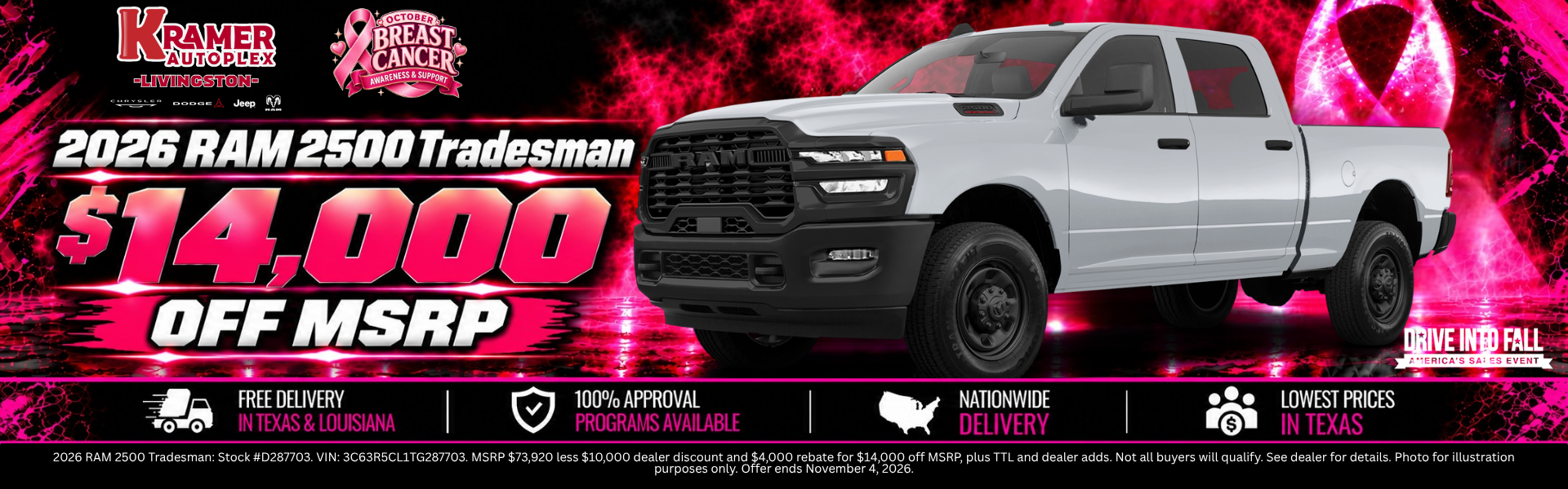 Kramer CDJR Livingston October 2026 Incentives