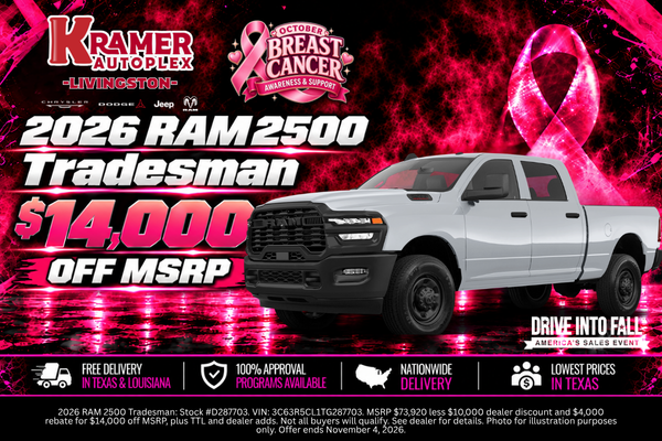 Kramer CDJR Livingston October 2026 Incentives