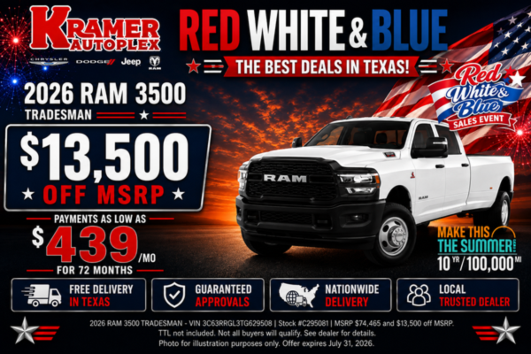 Kramer CDJR Livingston July Incentives