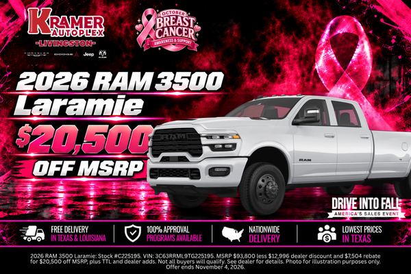 Kramer CDJR Livingston October 2026 Incentives