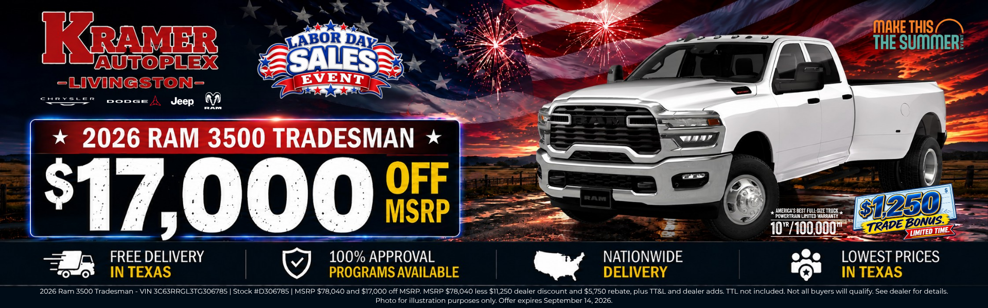 Kramer CDJR Livingston September Incentives