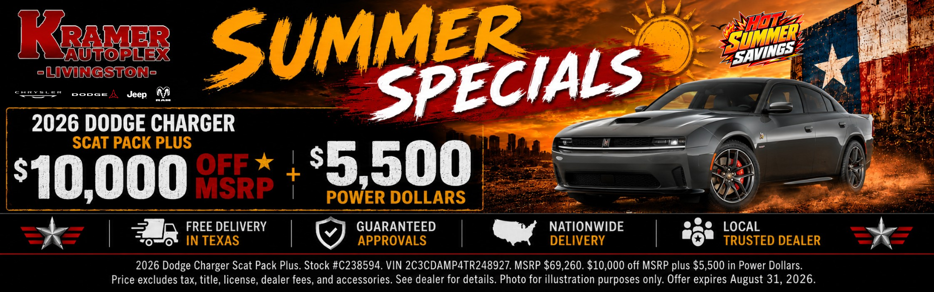 Kramer CDJR Livingston August Incentives