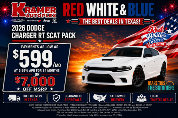 Kramer CDJR Livingston July Incentives
