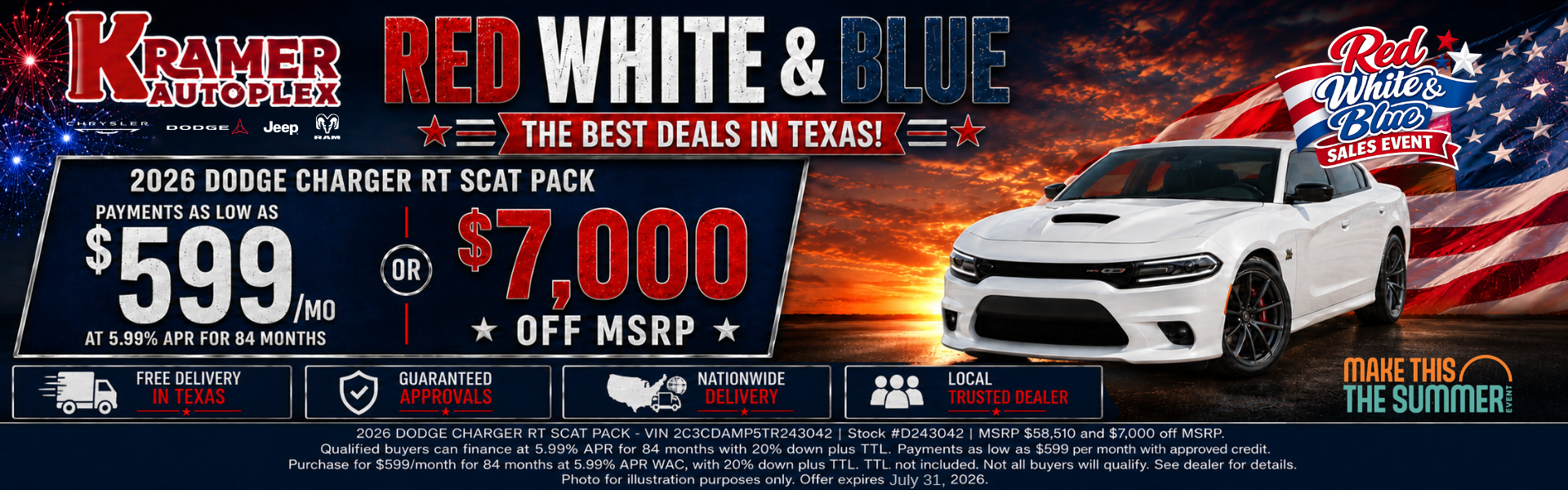 Kramer CDJR Livingston July Incentives