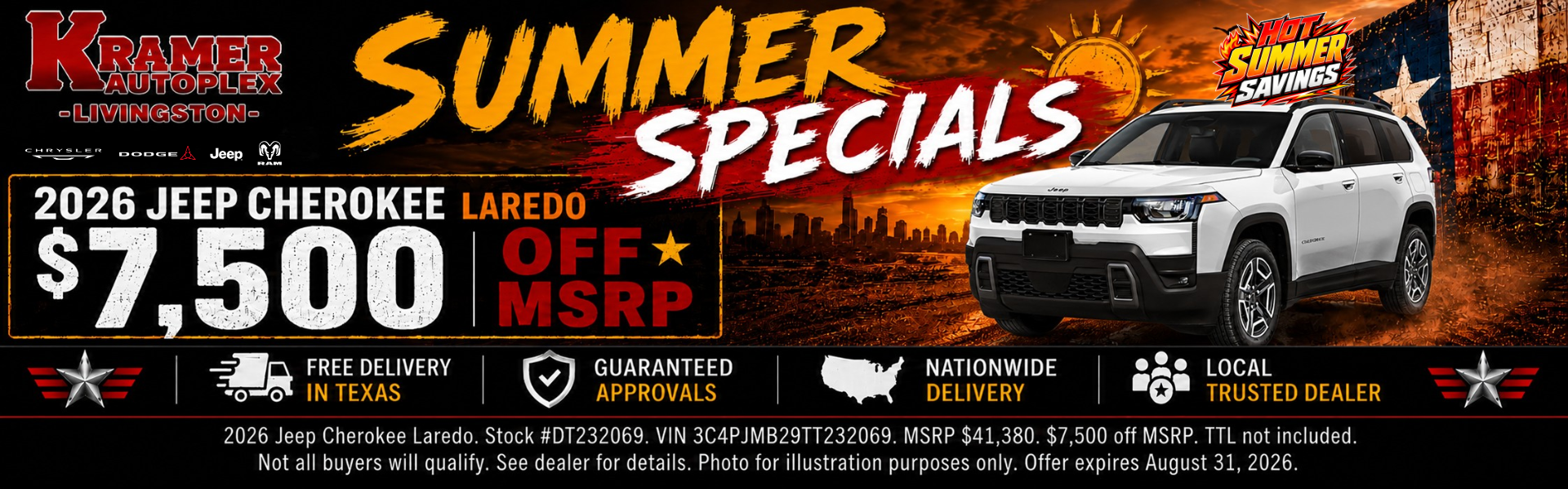 Kramer CDJR Livingston August Incentives