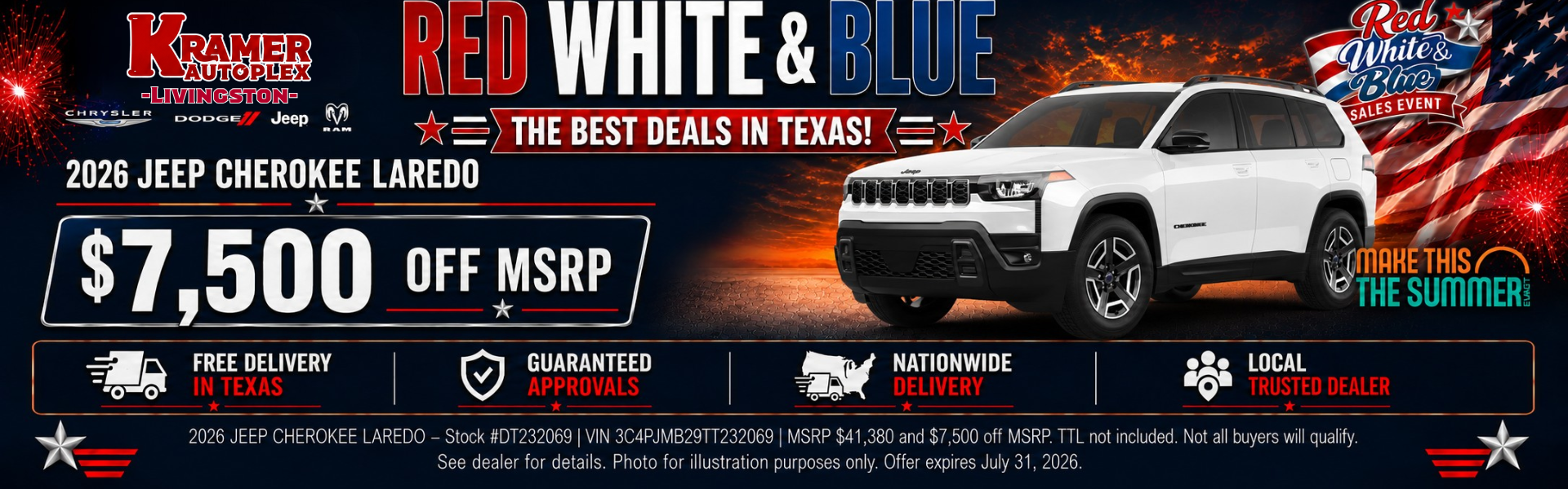 Kramer CDJR Livingston July Incentives