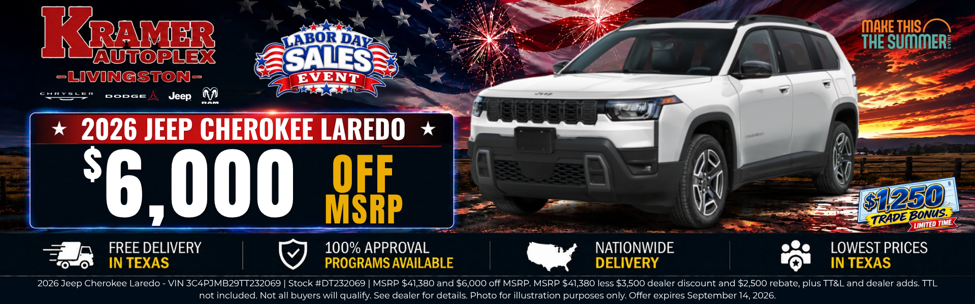 Kramer CDJR Livingston September Incentives