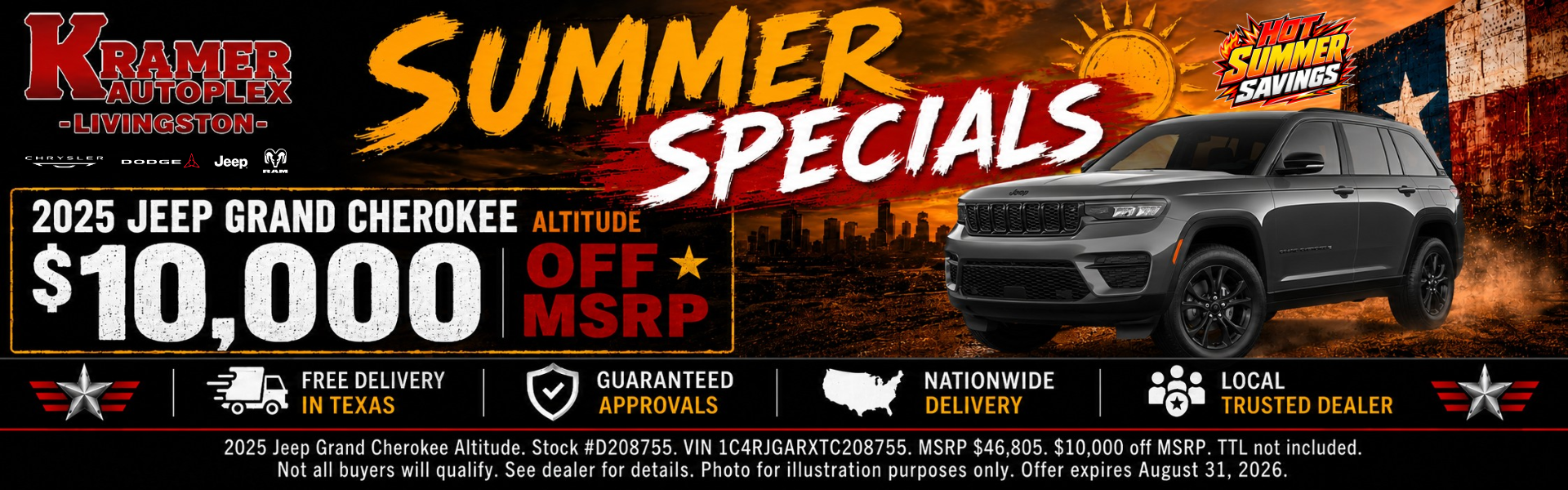 Kramer CDJR Livingston August Incentives