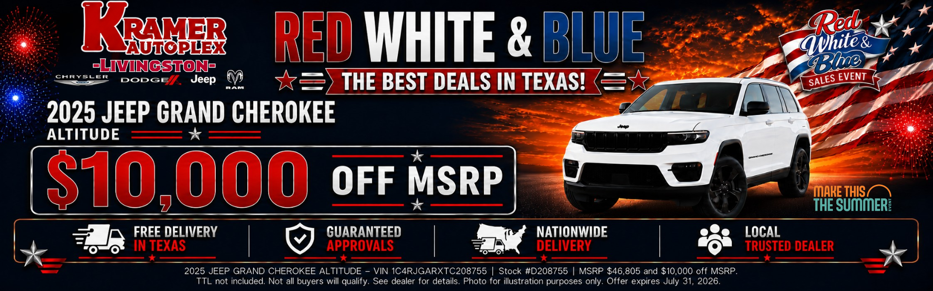 Kramer CDJR Livingston July Incentives