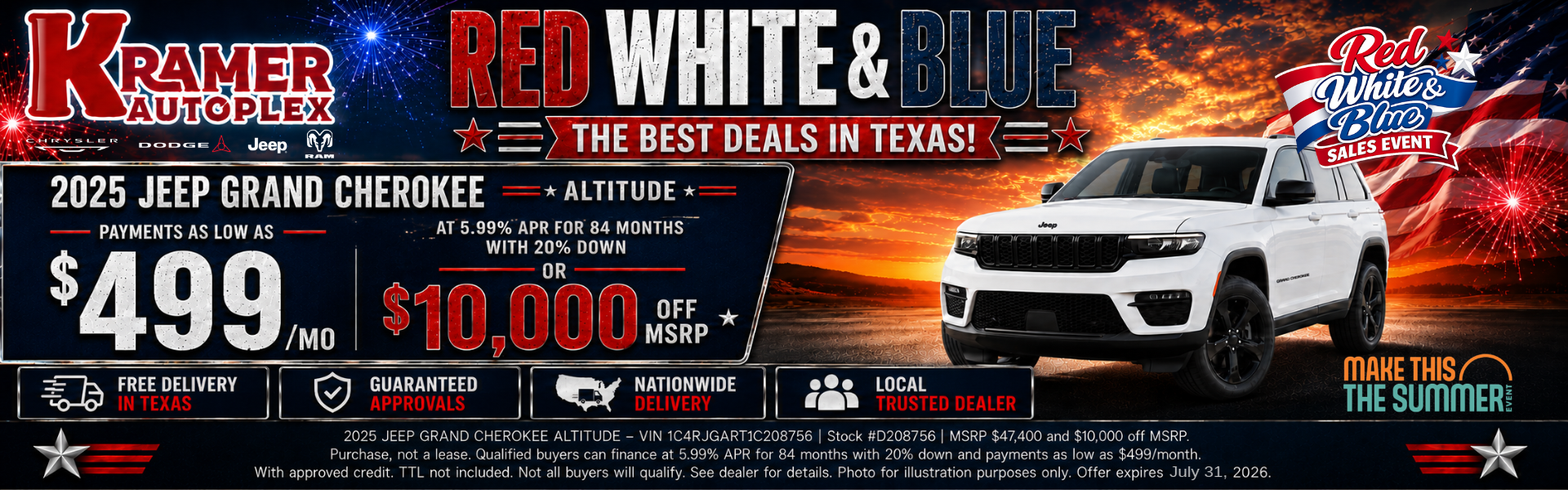 Kramer CDJR Livingston July Incentives