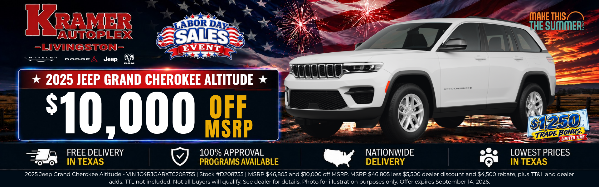 Kramer CDJR Livingston September Incentives