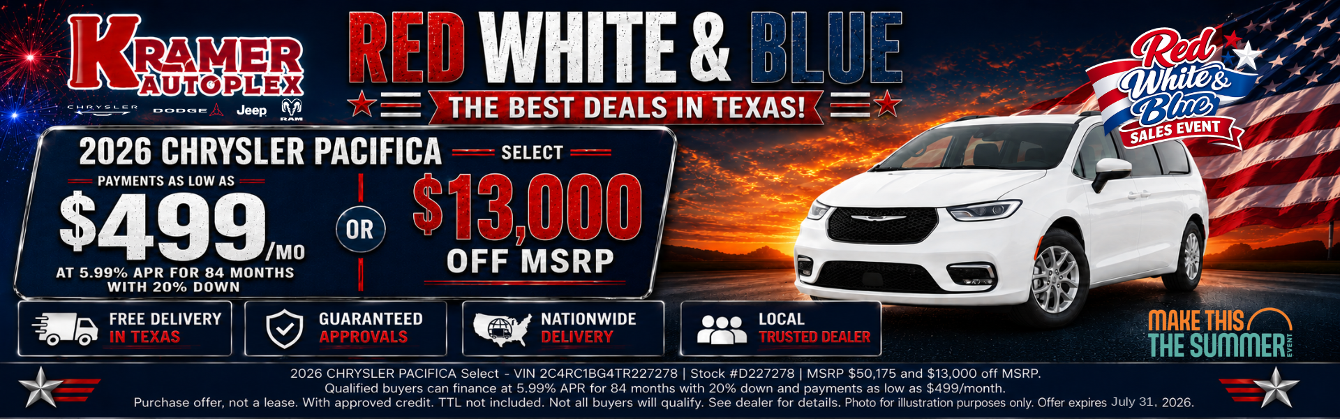 Kramer CDJR Livingston July Incentives