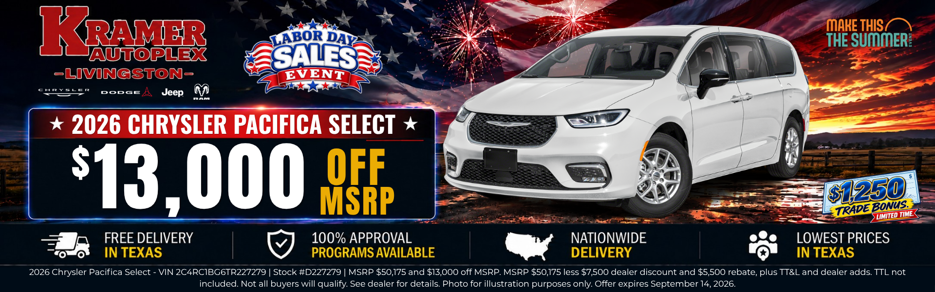 Kramer CDJR Livingston September Incentives