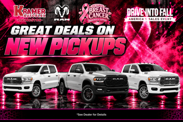 Kramer CDJR Livingston October Deals on New PickUps!