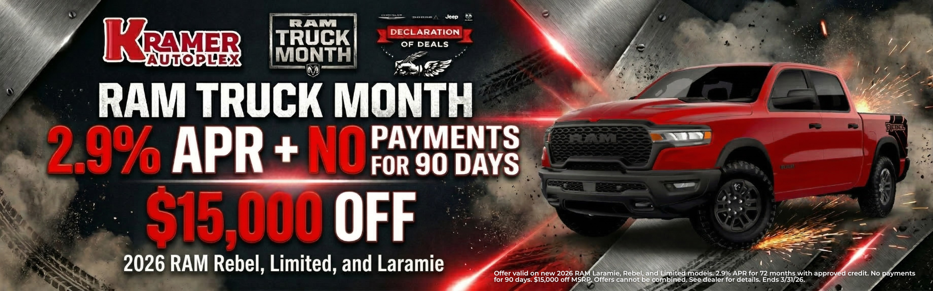 2026 RAM Rebel, Limited, and Laramie