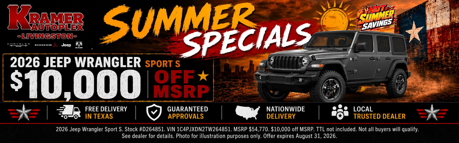 Kramer CDJR Livingston August Incentives