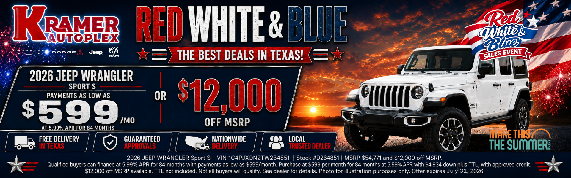 Kramer CDJR Livingston July Incentives