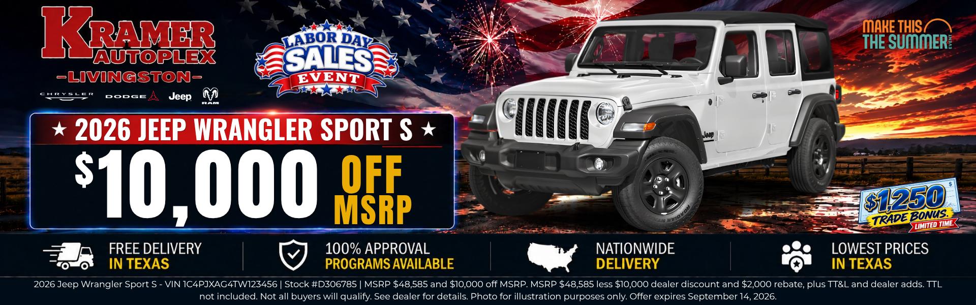 Kramer CDJR Livingston September Incentives
