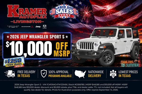 Kramer CDJR Livingston September Incentives