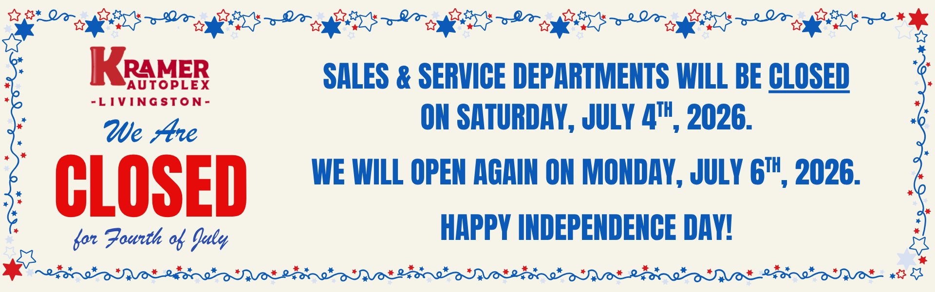 4th of July Hours